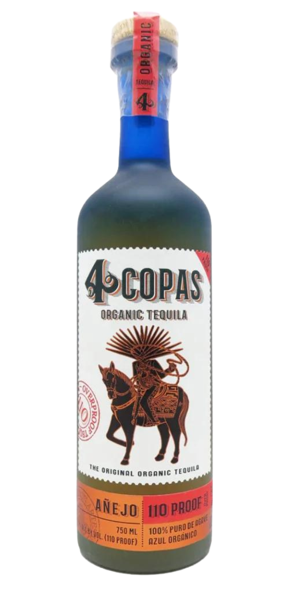 4 Copas Tequila Anejo, 110 proof, 750 ml