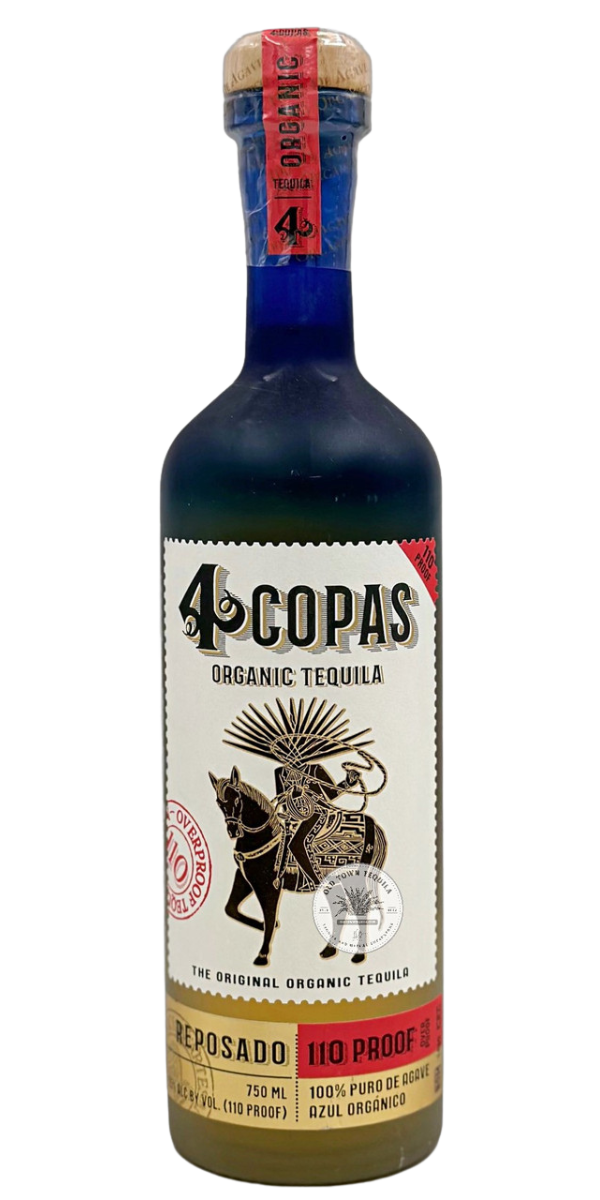 4 Copas Tequila Reposado, 110 proof, 750 ml