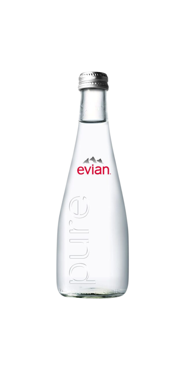 Evian 330mL Still Glass Water Bottle
