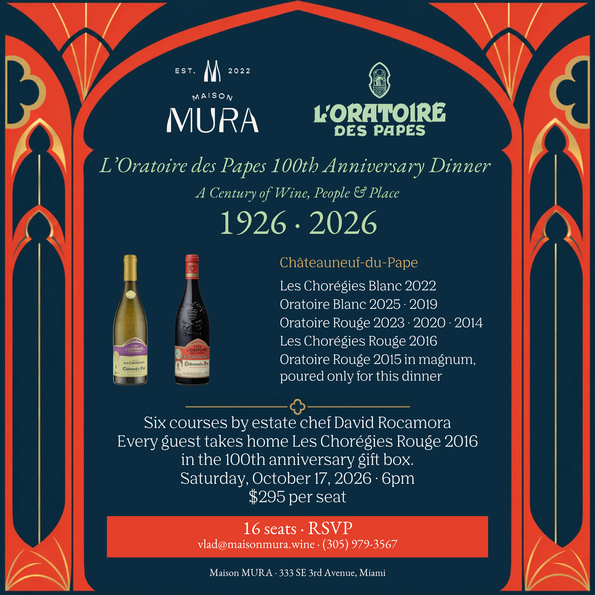 L’Oratoire des Papes 100th Anniversary Dinner 10/17/26