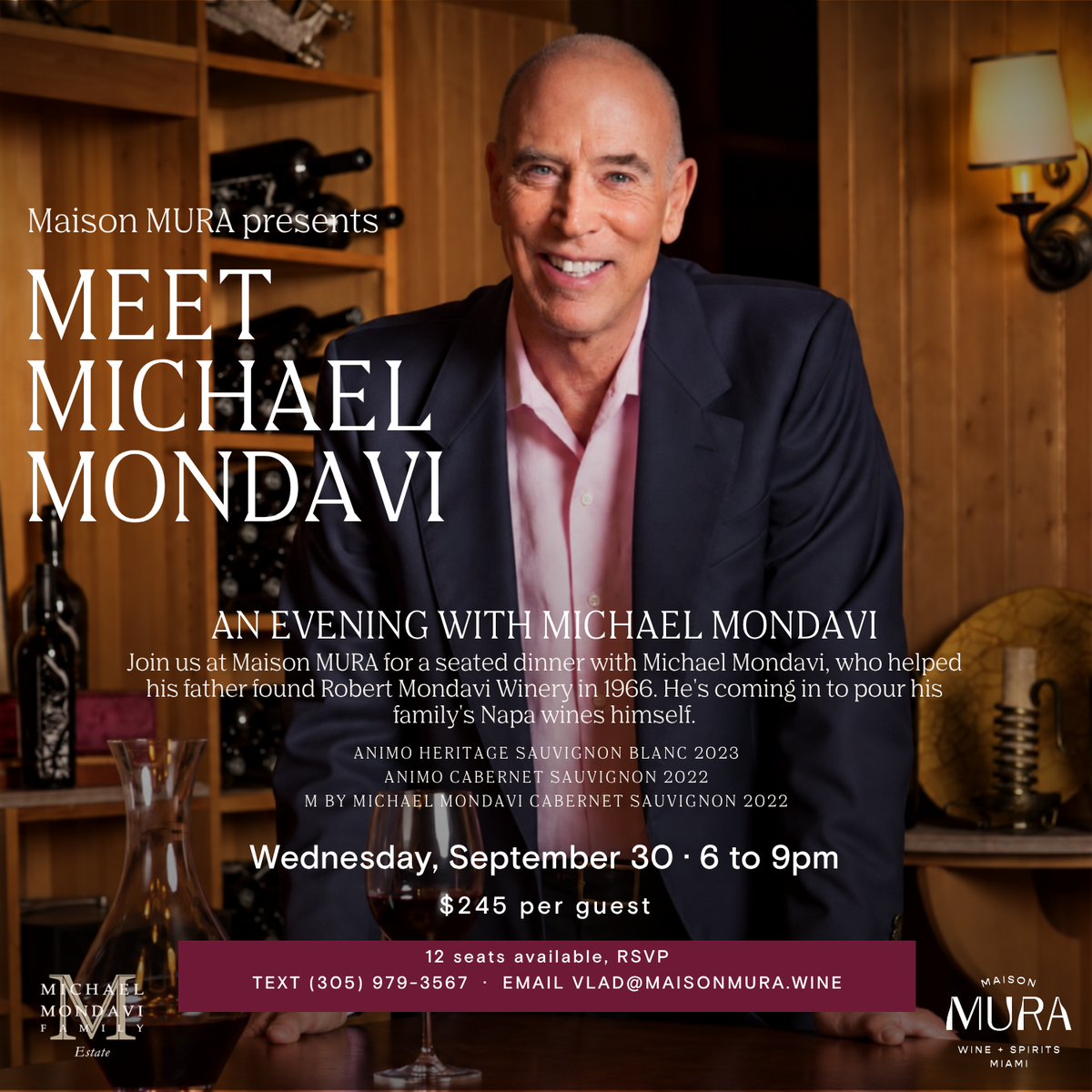 An Evening with Michael Mondavi, Wednesday, September 30, 2026