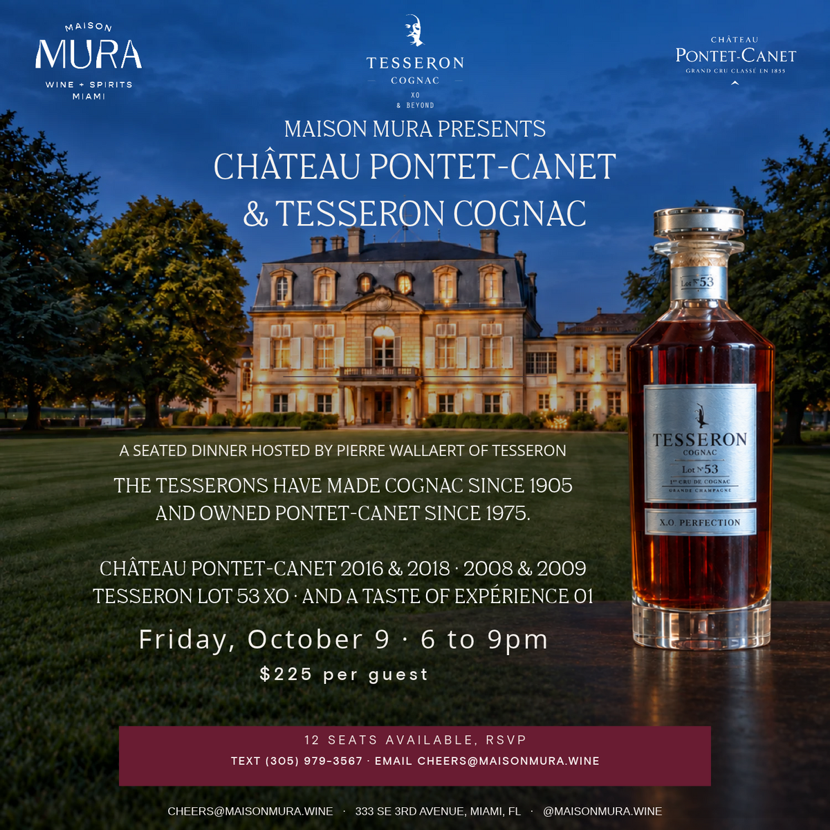 Chateau Pontet-Canet & Tesseron Wine Dinner 10/09/26