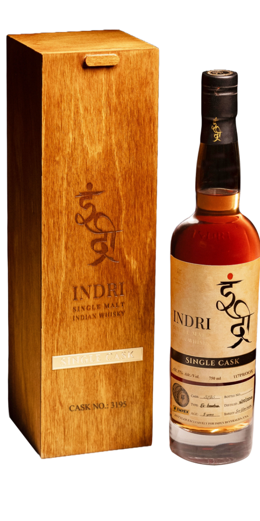 Indri, 9 Years Old, Ex-wine Single Barrel, Cask #3196, Indian Single Malt Whisky, 750 ml