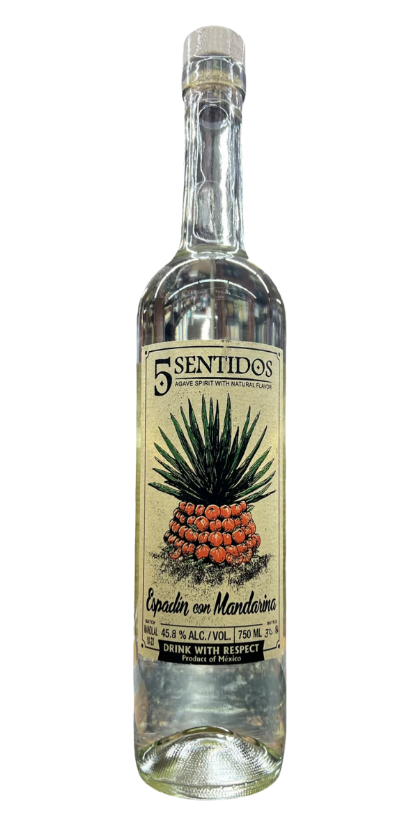 5 Sentidos Espadin Con Mandarina Agave Spirit, Mexico, Oaxaca, 750 ml