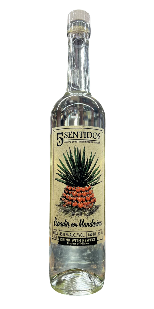 5 Sentidos Espadin Con Mandarina Agave Spirit, Mexico, Oaxaca, 750 ml