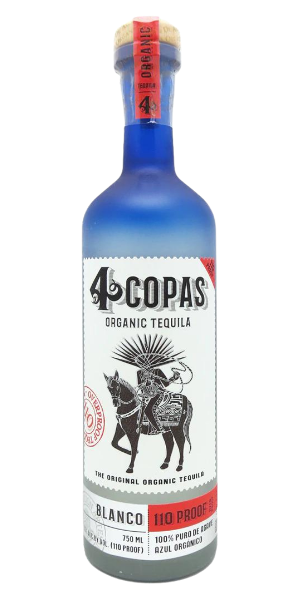 4 Copas Tequila Blanco, 110 Proof, 750 ml
