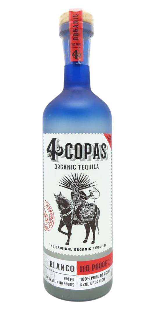 4 Copas Tequila Blanco, 110 Proof, 750 ml