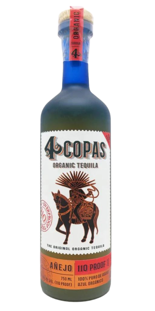4 Copas Tequila Anejo, 110 proof, 750 ml