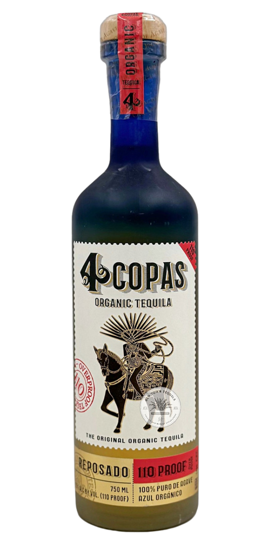 4 Copas Tequila Reposado, 110 proof, 750 ml