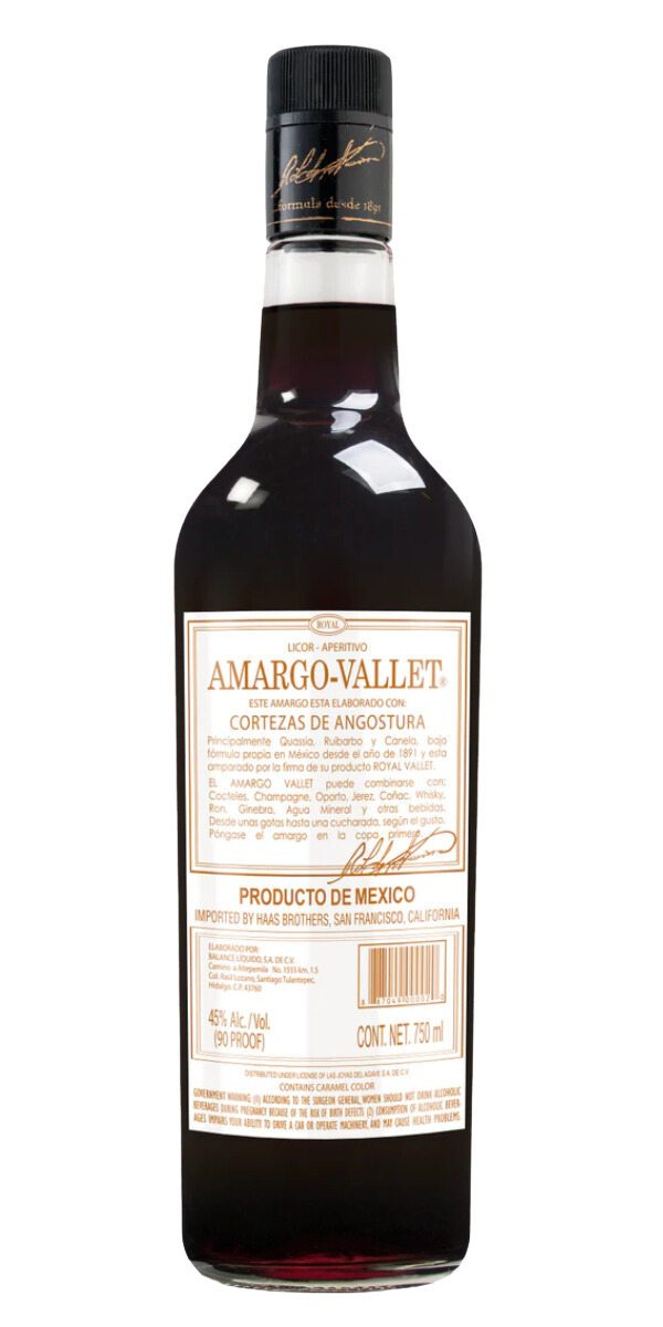 Amargo Vallet, Angostura Aperitivo, 750 ml